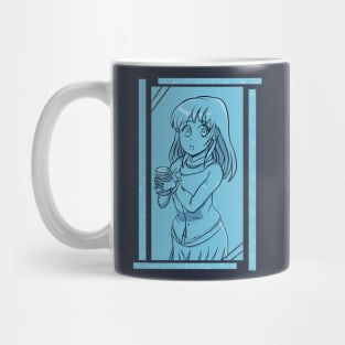 Winter Anime Girl Drinking Hot Coca Mug